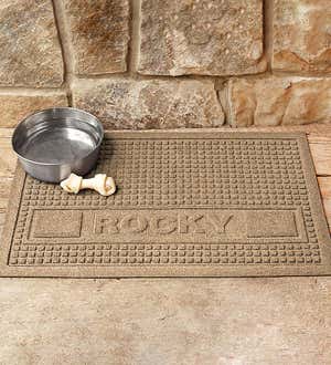 Personalized Waterhog Squares Pet Doormat, 2' x 3' - Medium Gray