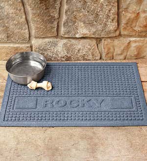 Personalized Waterhog Squares Pet Doormat, 2' x 3' - Medium Gray