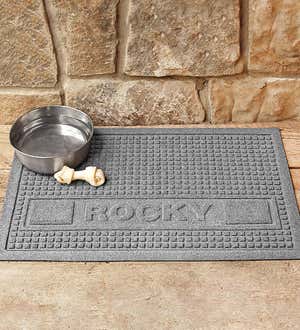 Personalized Waterhog Squares Pet Doormat, 18" x 28" - Bluestone