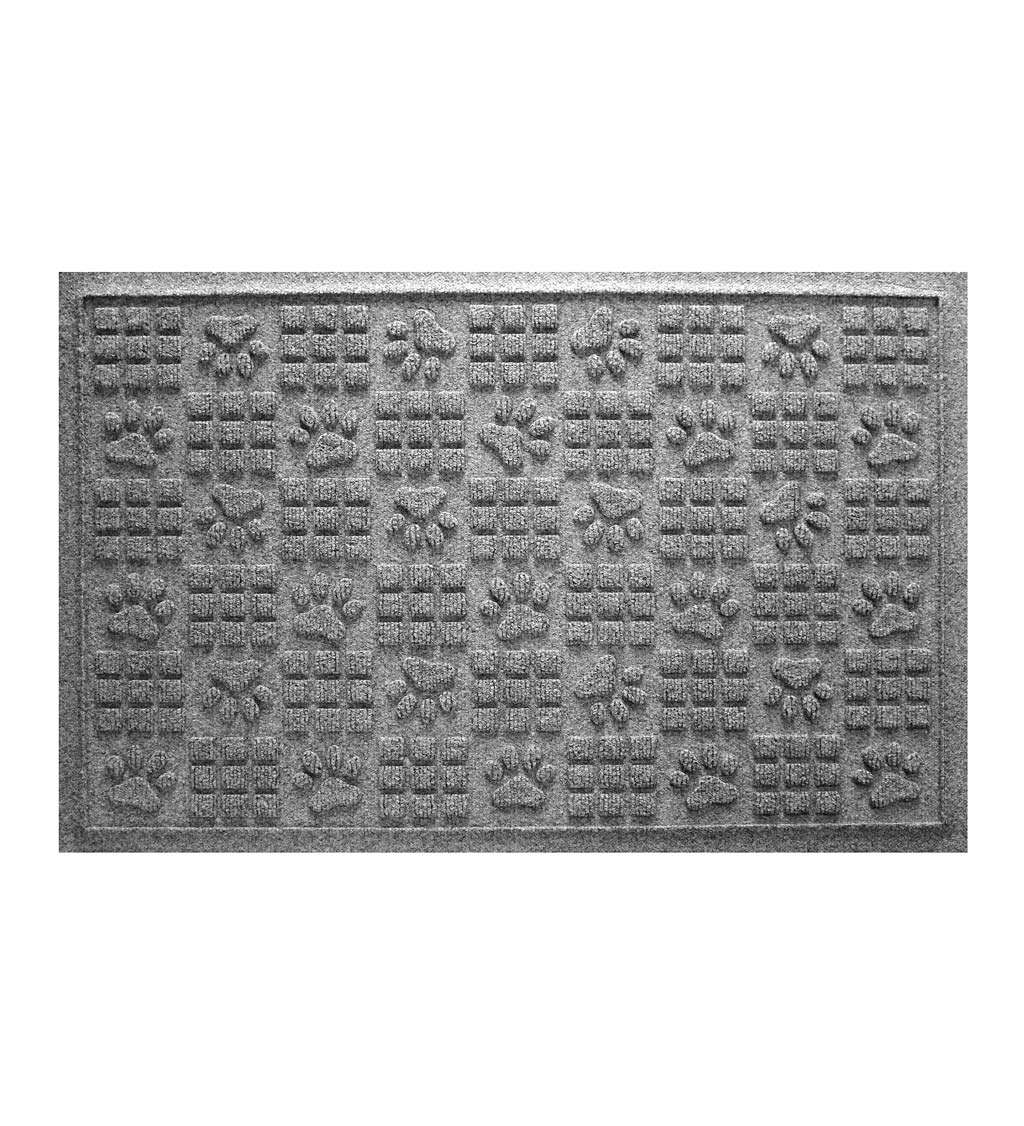 Waterhog Indoor/Outdoor Paws and Squares Doormat, 2' x 3' - Medium Gray