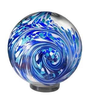 Handcrafted Blown-Glass Ocean Sand and Shell Globe