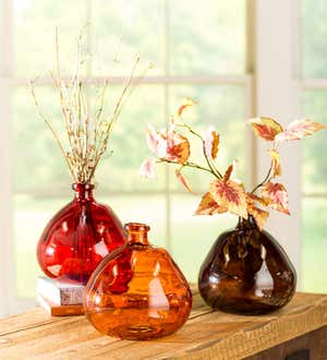 Handcrafted Spanish Eco-Friendly Recycled Glass Vase - Orange