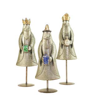 Galvanized Kings Holiday Sculptures, Set of 3