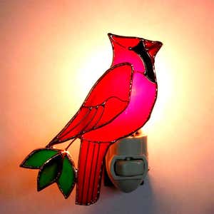 Stained Glass Cardinal Night Light