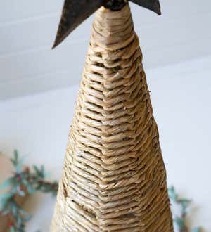 Woven Seagrass Christmas Tree with Metal Star