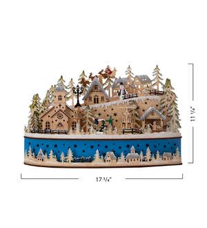 Christmas Snow Town Lighted Holiday Tabletop Music Box