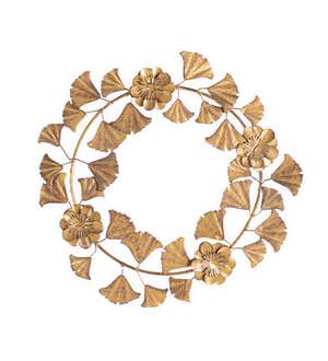 Bronzed Metal Gingko Wreath