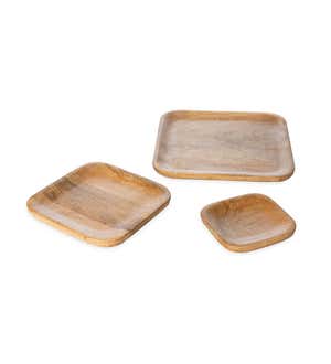 Mango Wood Trays, Set of 3