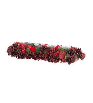 Pinecone and Rose Holiday Tealight Holder