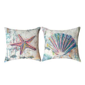 Jewels of the Sea Starfish and Shell Pillow