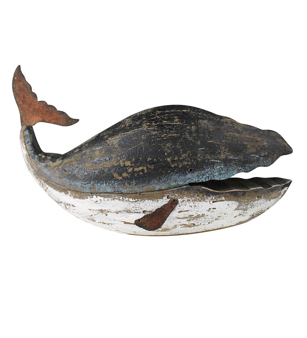 Wooden and Metal Antique-Looking Whale
