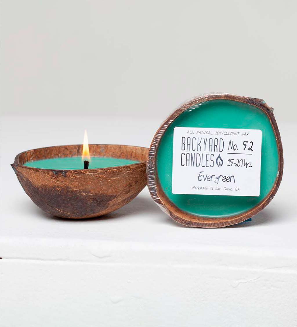 5 Oz. Coconut Shell Candle with Evergreen Scent