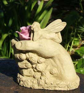 Handcrafted Stone Fairy Bud Vase - Antique