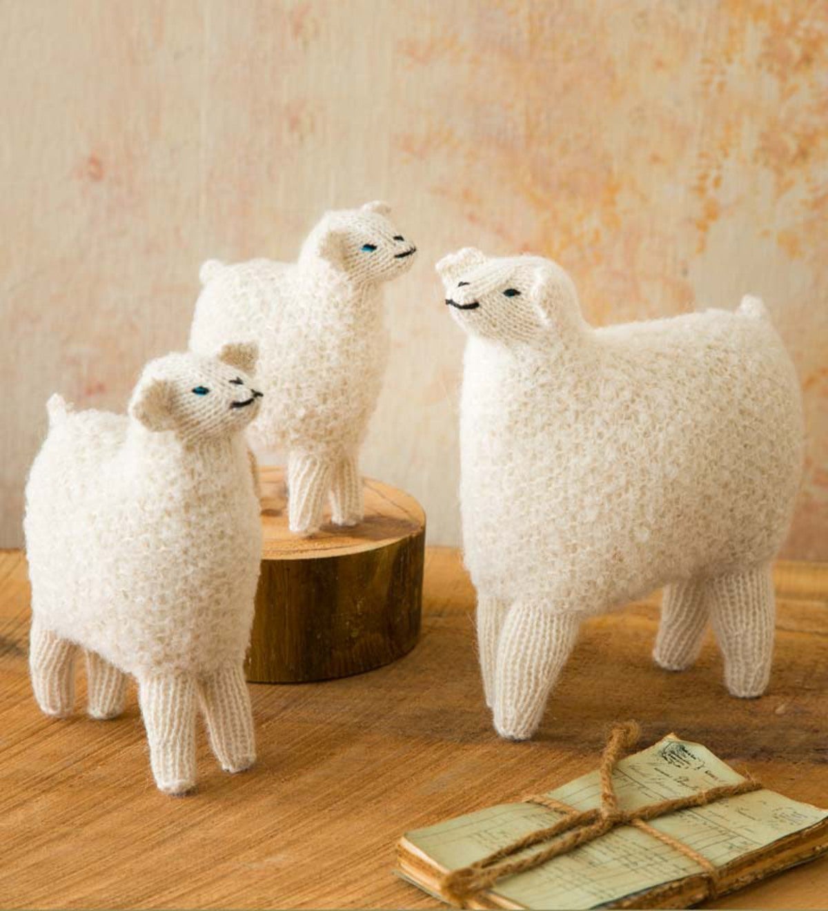 Hand-Woven Alpaca Wool Sheep Figurines, Set of 3
