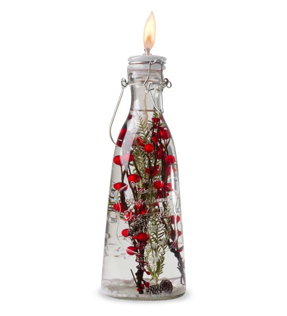 Red Berries Milk Bottle Lifetime Oil Candle