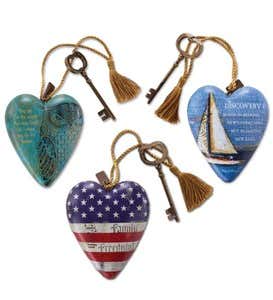 Hanging Art Heart Ornaments
