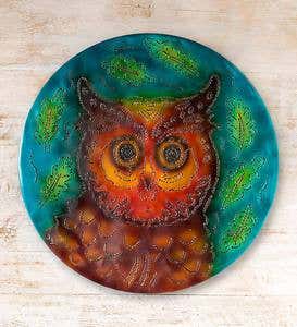 Handcrafted Lighted Owl Metal Wall Art