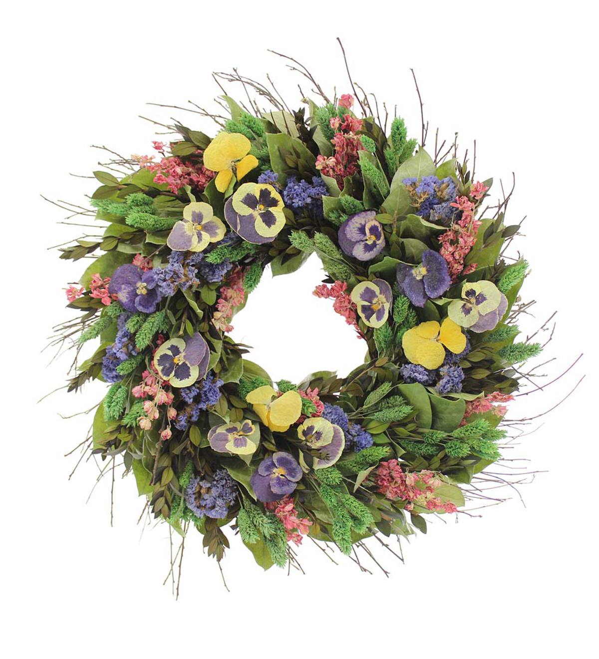Pansy and Larkspur Wreath, 18