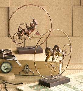Whimsical Cyclist Sculptures - Unicycle