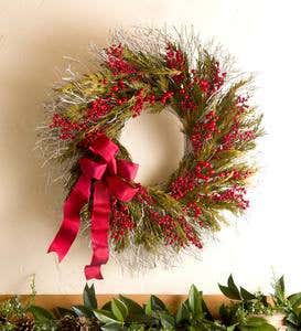 Preserved Cedar Wreath with Faux Berries