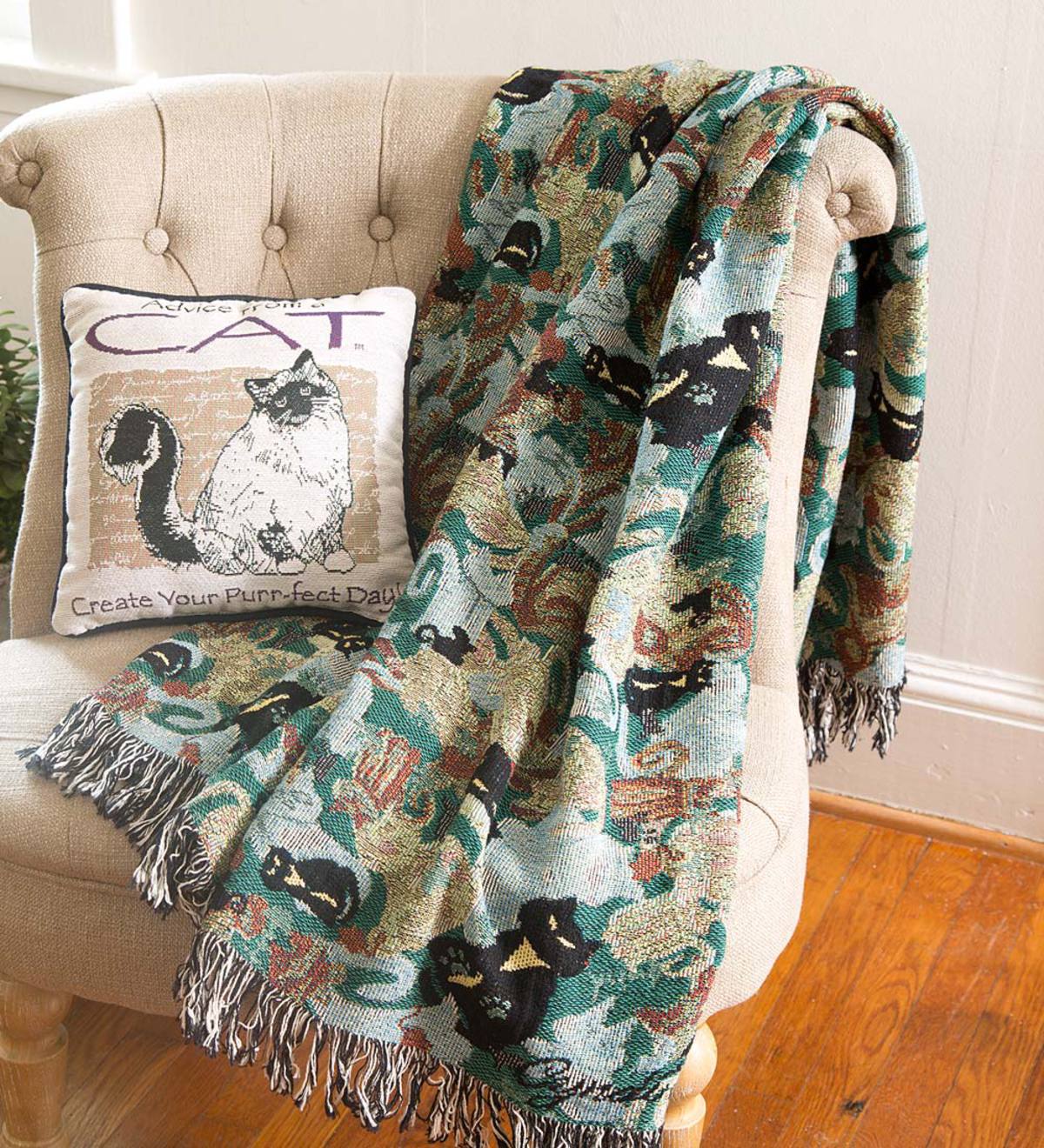 Camouflage Cat Throw Blanket