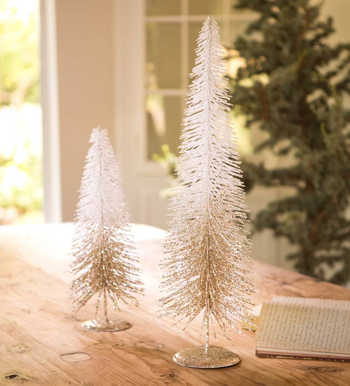 Glitter Christmas Trees, Set of 2