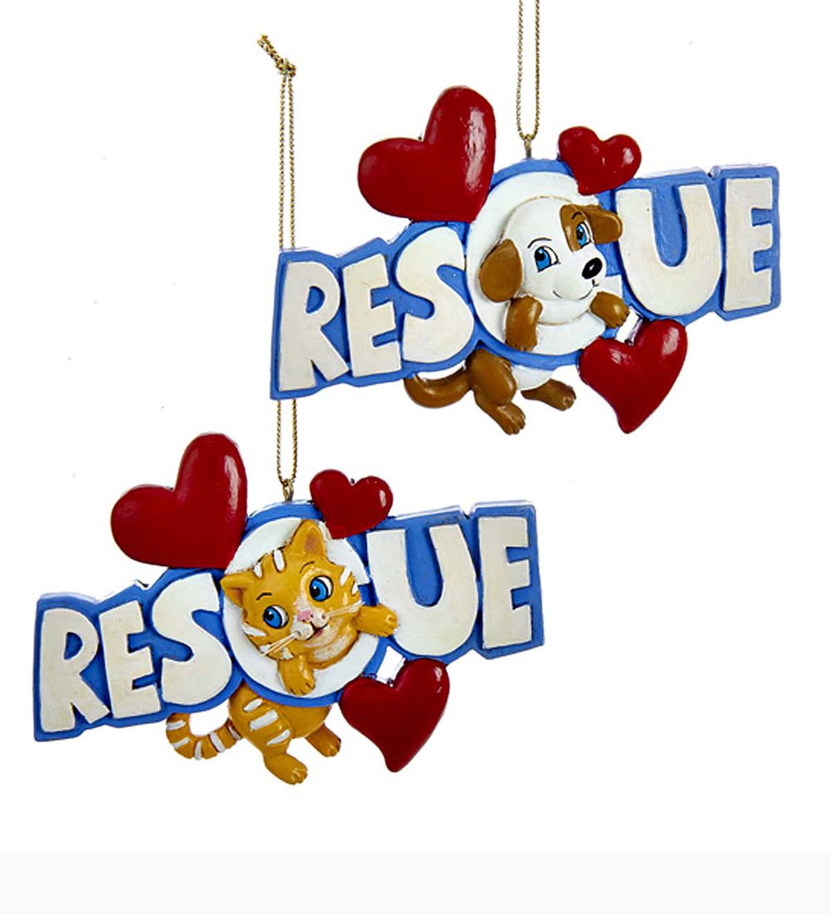Rescue Pets Ornament, Set of 2
