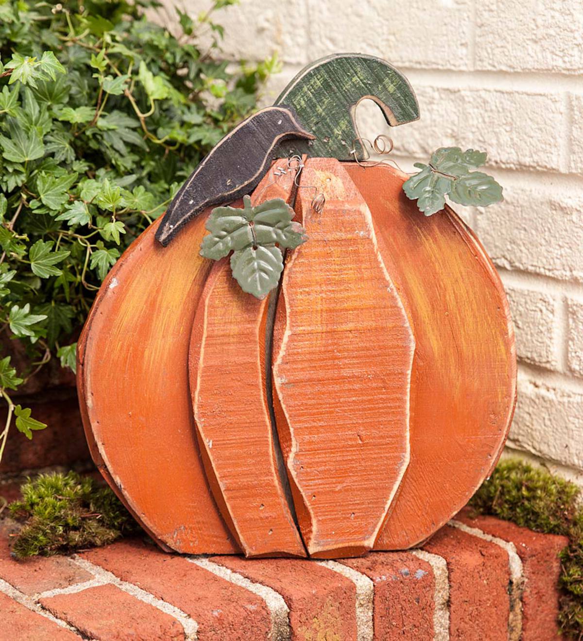 Wood and Metal Decorative Pumpkin