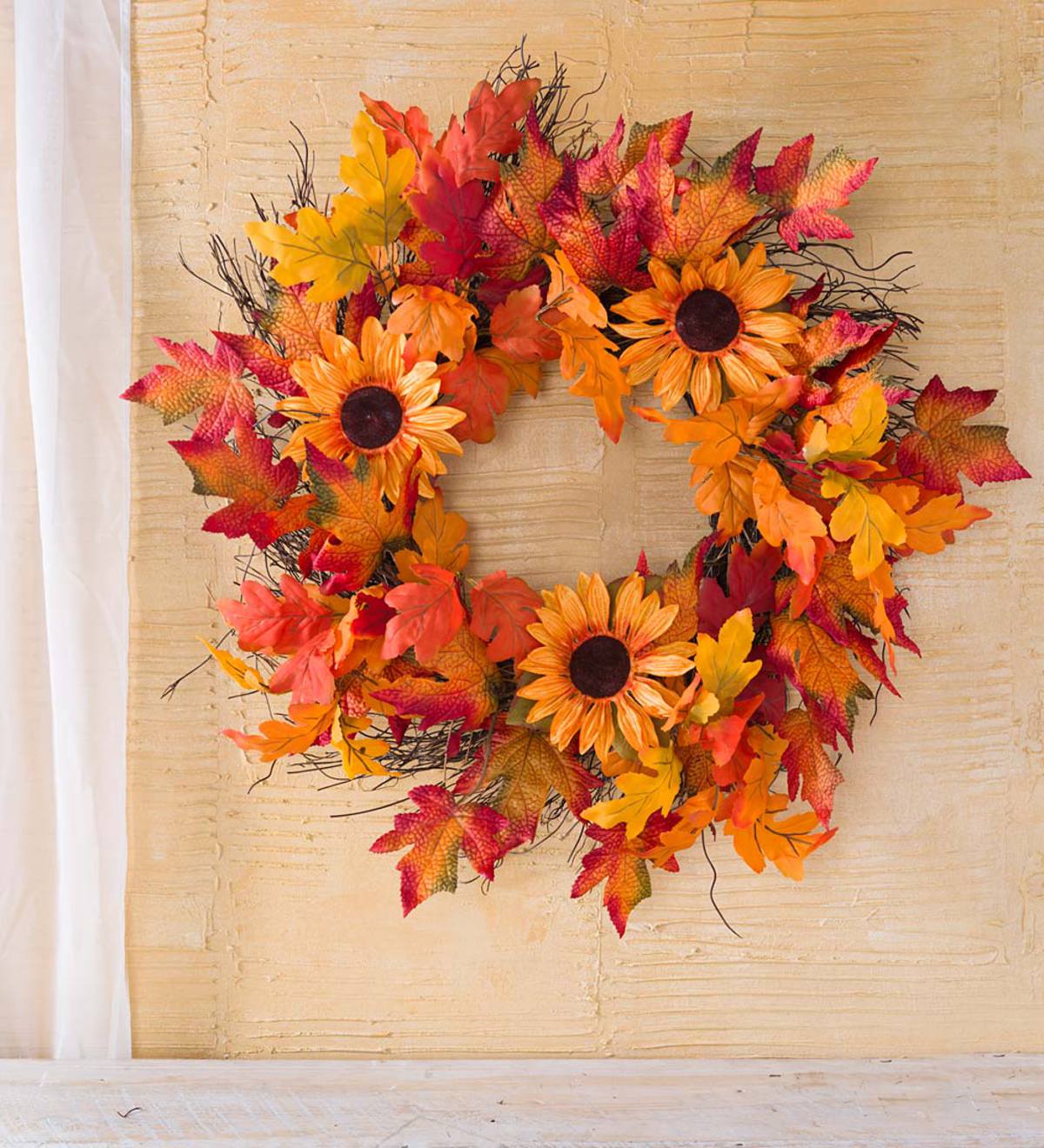Fall Colors Artificial Sunflower Wreath