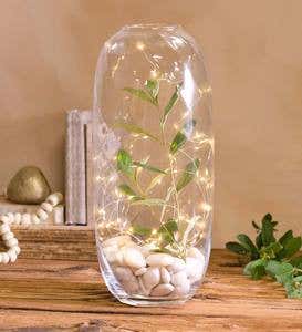 Glass Vase with Rice Lights