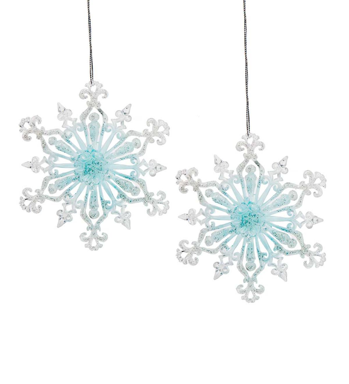 Acrylic Snowflake Christmas Ornaments, Set of 2