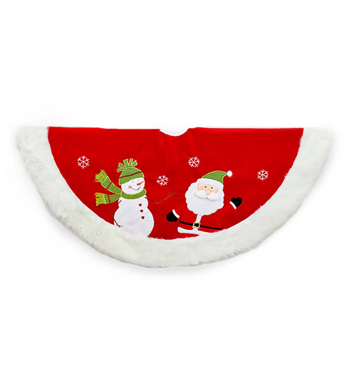 Velvet Santa and Snowman Tree Skirt