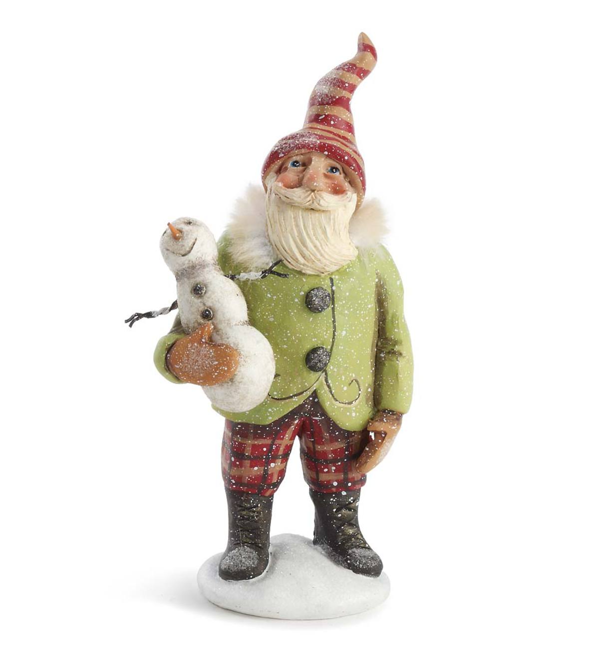 Santa with Snowman Figurine