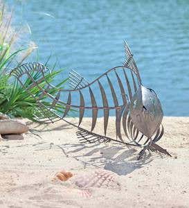 Metal Bonefish Silhouette Garden Art