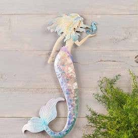 Pastel Metal Mermaid Wall Art