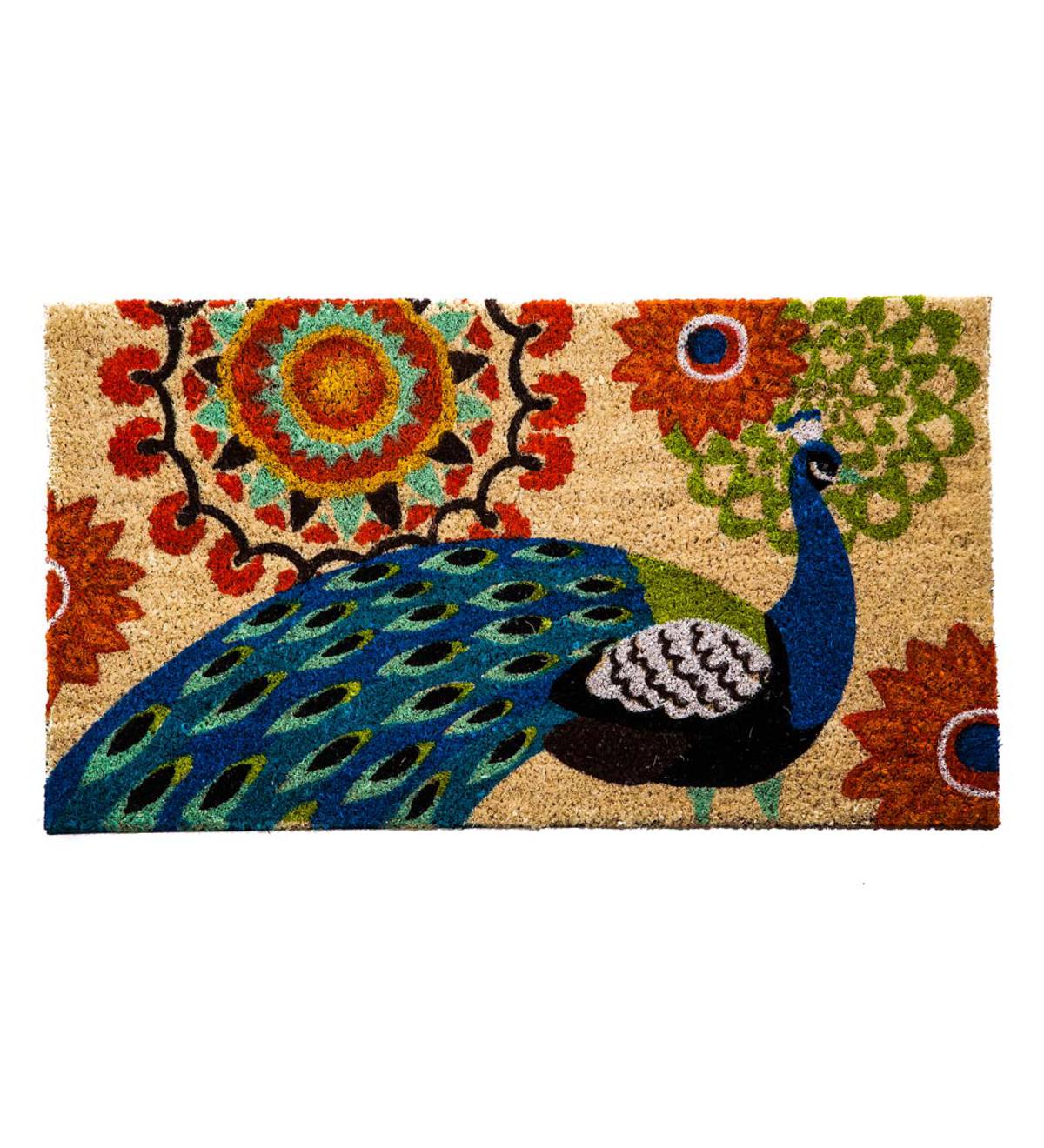 Peacock Coir Door Mat