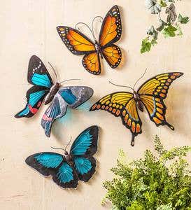 Metal and Plexiglass Butterfly Wall Art - Teal