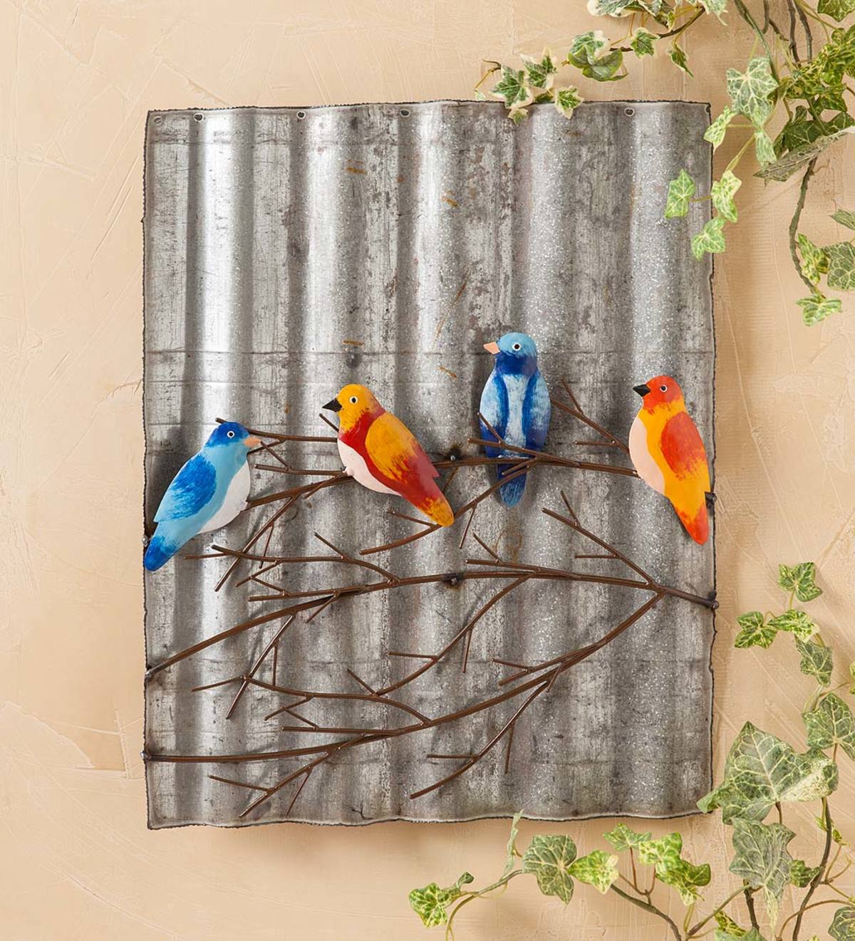 Birds on a Limb Metal Wall Art