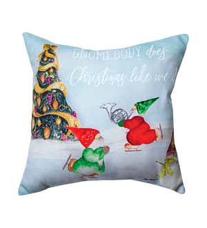 Gnomebody Loves Christmas Like We Do Holiday Throw Pillow