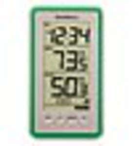Large-Digit Indoor/Outdoor Color Spot Thermometer and Clock - Green