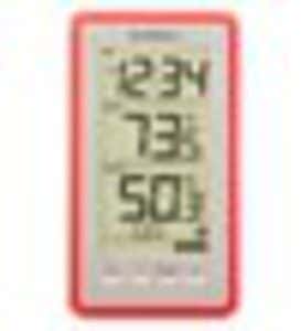 Large-Digit Indoor/Outdoor Color Spot Thermometer and Clock - Red