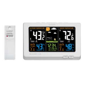 La Crosse Color-Display Weather Station with Wireless Outdoor Remote Sensore - White