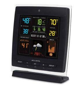Color Weather Station with 3-iin-1 Wind Speed Wireless Remote Sensor