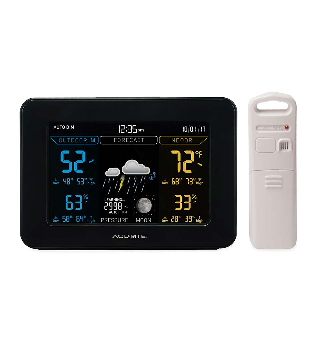 AcuRite Color Weather Forecaster with Moon Phase and Wireless Remote Sensor