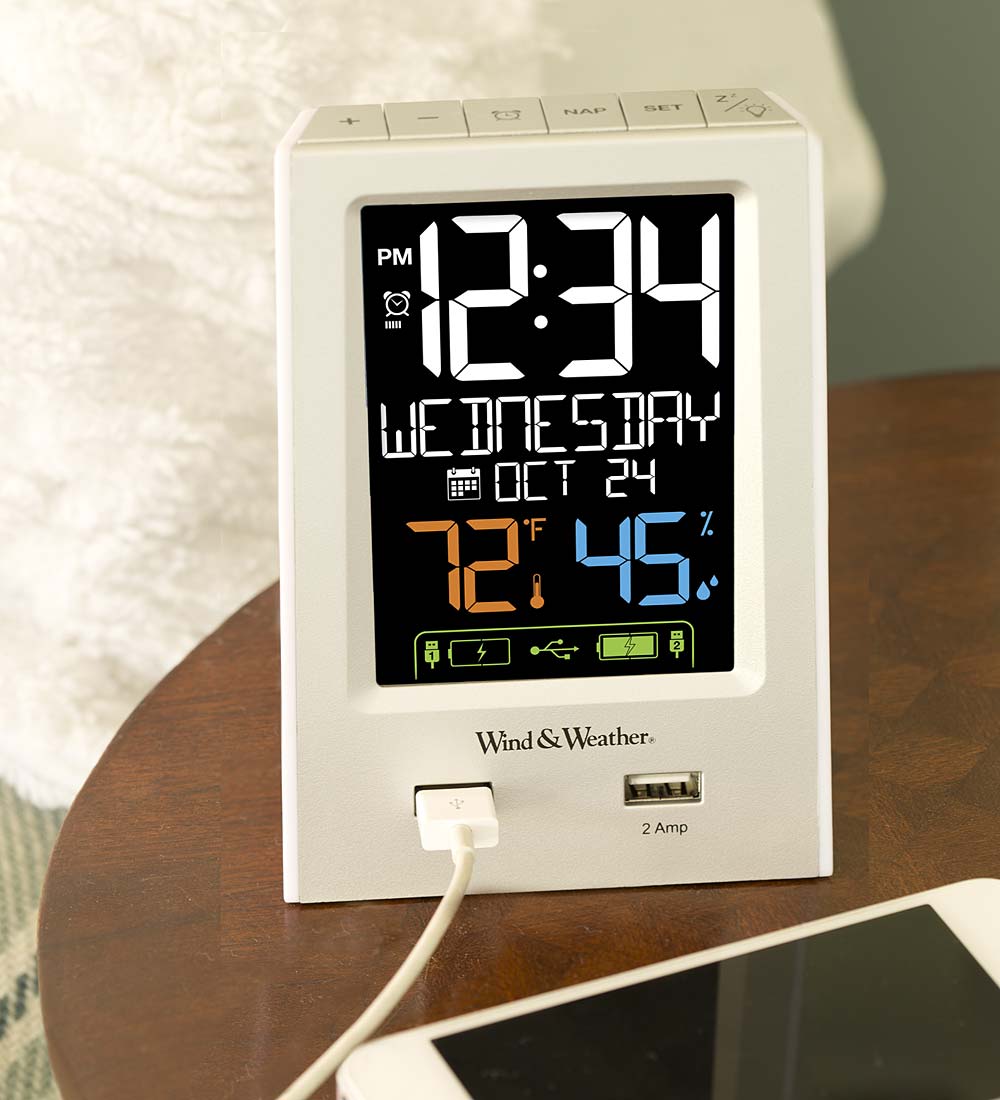 Digital Alarm Clock with Dual USB Ports