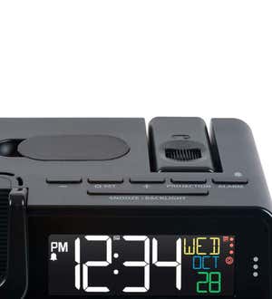 Projection Alarm Clock with Wireless Charging Port