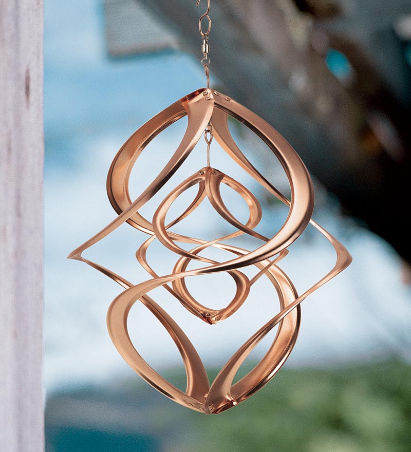 Special! Copper-Plated Dual Spiral Hanging Metal Wind Spinner