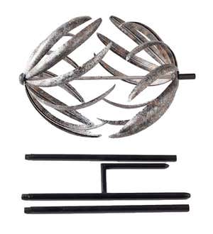 Dual-Horizontal-Motion Metal Wind Spinner with Antiqued Bronze Finish
