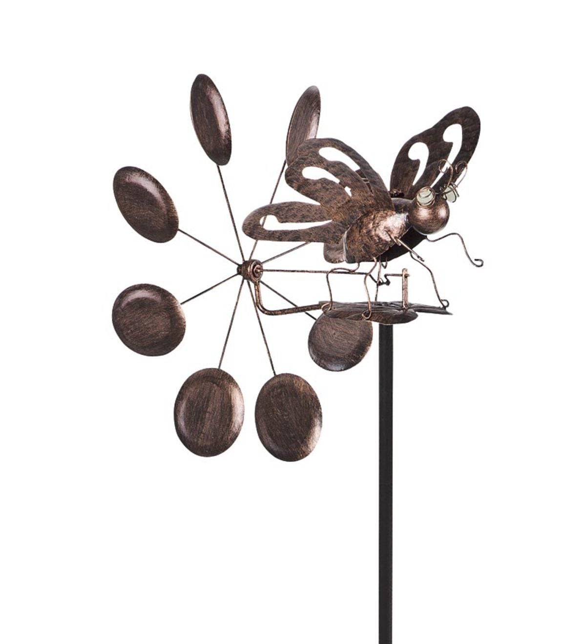 Solar Dragonfly or Butterfly Wind Spinner/Whirligig - Butterfly