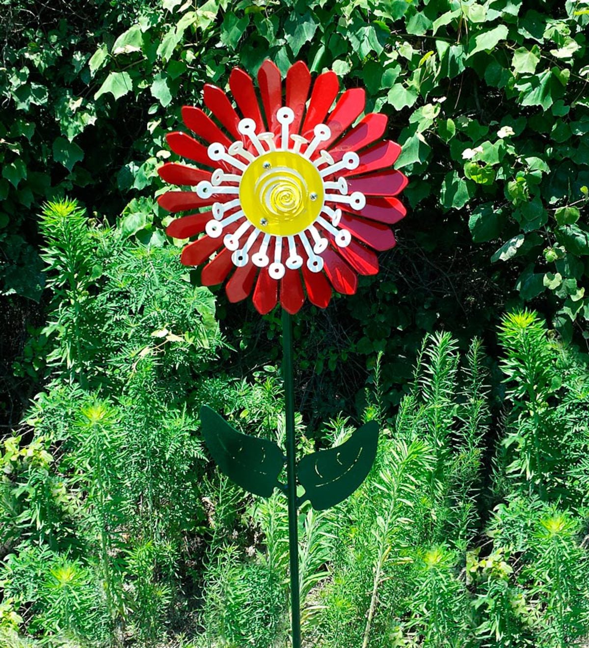 Handcrafted Steel Flower Whirligig